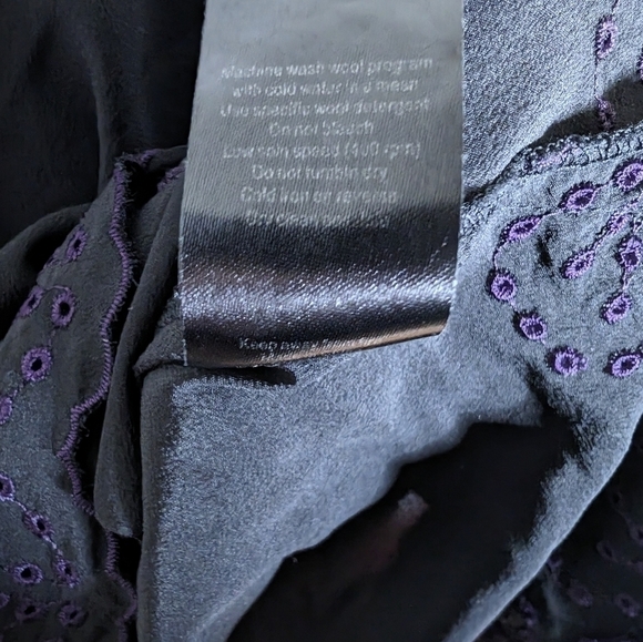 Zadig & Voltaire Black Blouse with Purple Trim - Picture 4 of 5